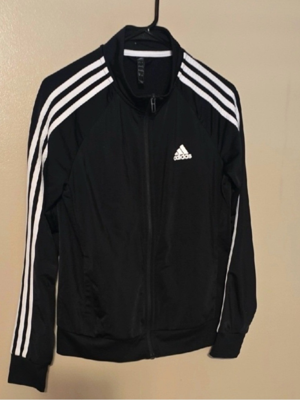 adidas Black Jacket with White 3-Stripes